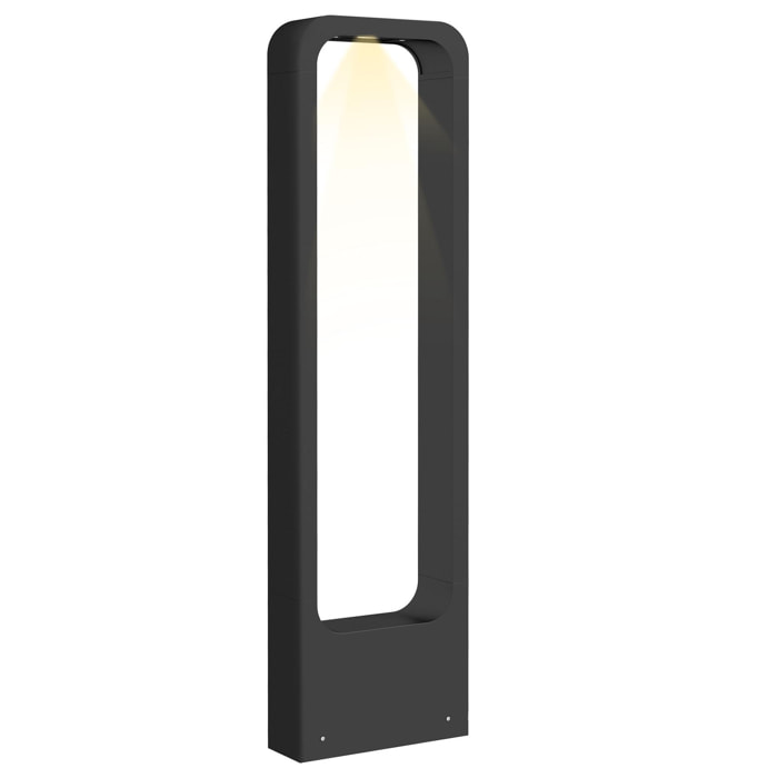 Lampadaire d'extérieur LED design - dim. 16L x 5,3l x 60H cm - alu noir