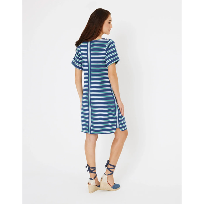 Vestido Corto Rayas Azul - Marini