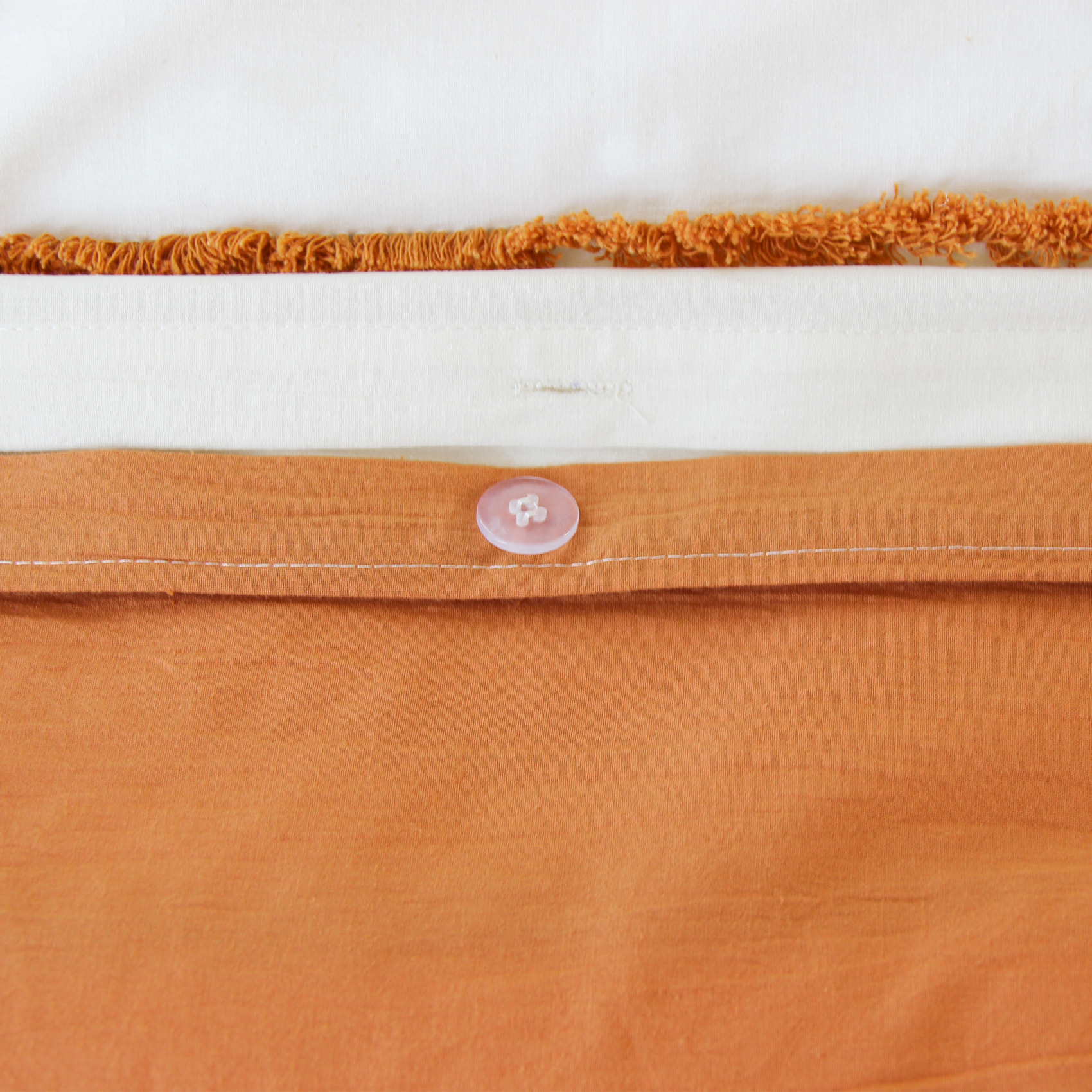 Parure de lit enfant coton tufté motif soleil - Terracotta