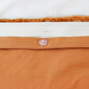 Parure de lit enfant coton tufté motif soleil - Terracotta