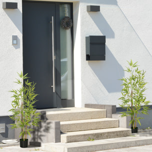 2 Plantas Artificiales con Maceta Plantas Sintéticas de Bambú con 498 Hojas para Decoración en Salón Oficina Casa Ø15x120 cm Verde