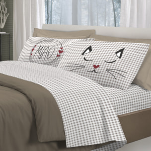 Completo letto miao beige