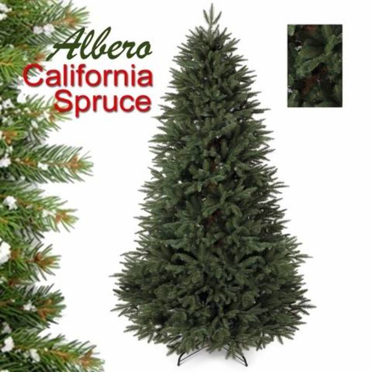 ALBERO CALIFORNIA PE+PVC 250Cm 2725 TIPS 155DIAM.Folto, Ignifugo, Effetto Realistico, Rami a Gancio, Materiale Resistente e Duraturo