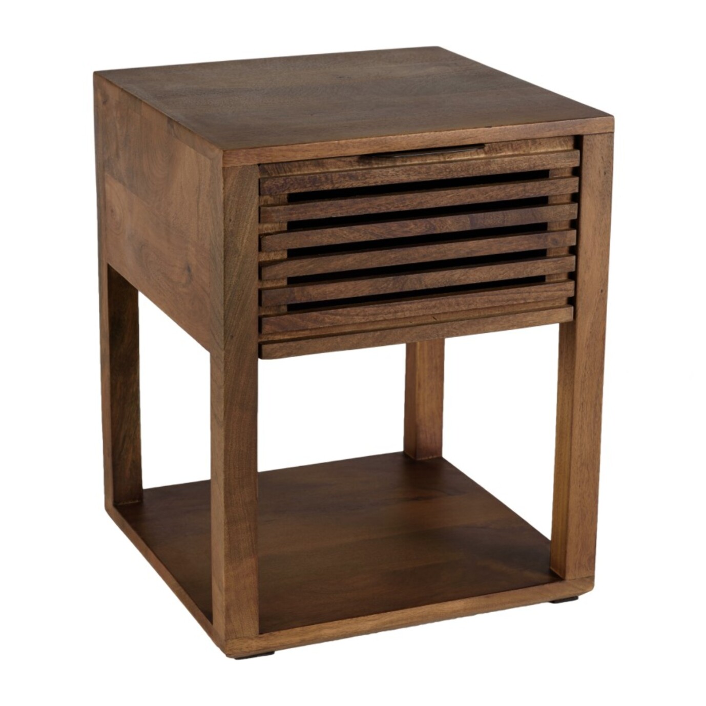 ALIX - Table de chevet en bois de manguier 1 tiroir ajouré