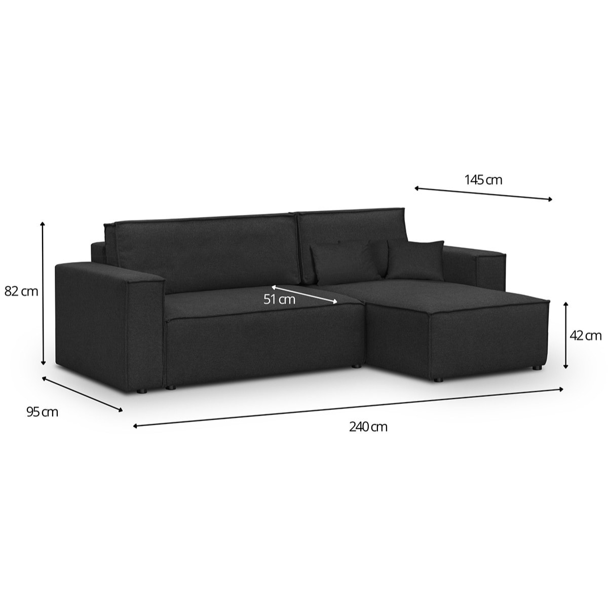 Canapé d'angle convertible 4 places en tissu - LIVIA NEW