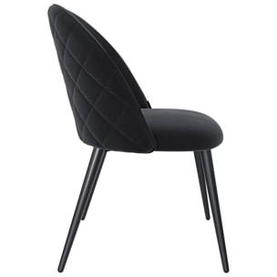 Set di 4 Sedie Imbottite Da Pranzo Ufficio In Velluto Sedia Con Gambe In Metallo Effetto Legno Con Schienale Seduta Comoda Per Soggiorno Salotto Nero
