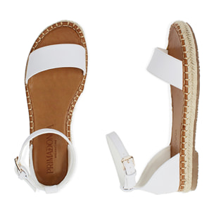 Sandalias con suela de paja blanca