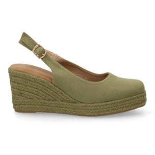 Alpargata cuña mujer talón abierto y pulsera ajustable