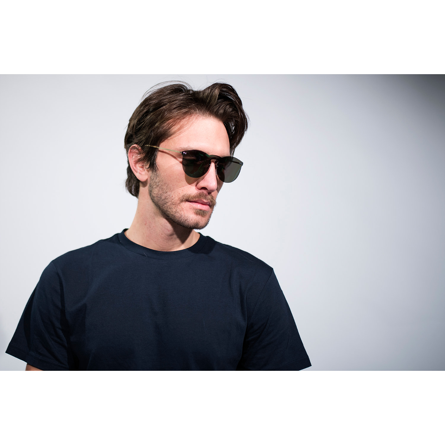 Gafas de sol OCEAN BERLIN - Ahumado planas espaciales con patillas metálicas doradas