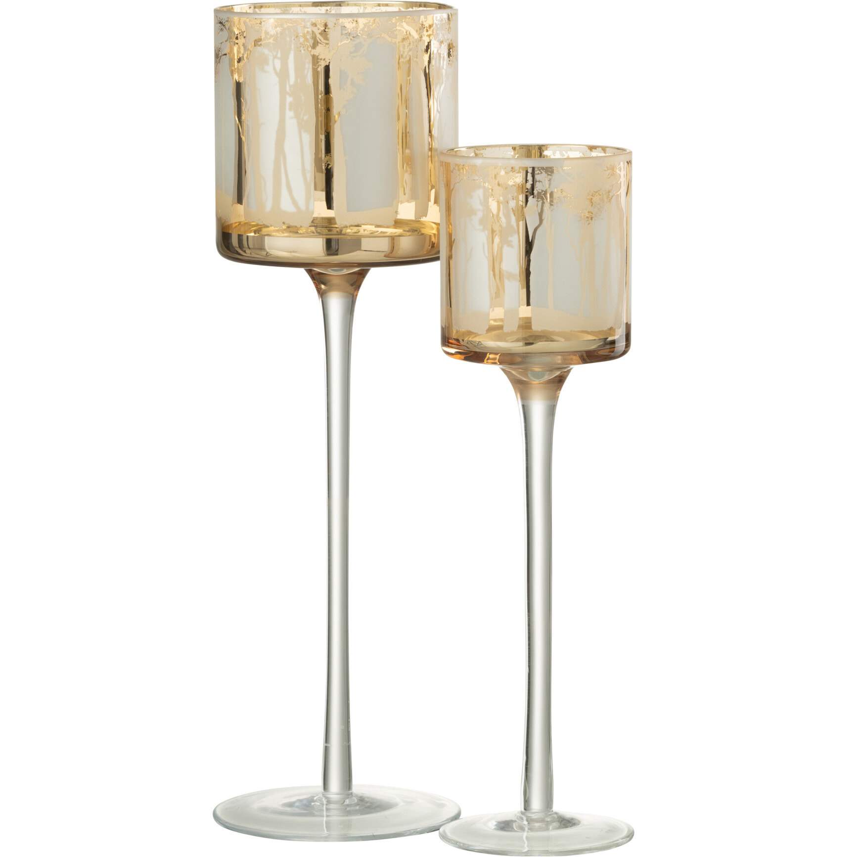 J-Line photophore Sur Pied Arbres - verre - or - large