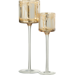 J-Line photophore Sur Pied Arbres - verre - or - large