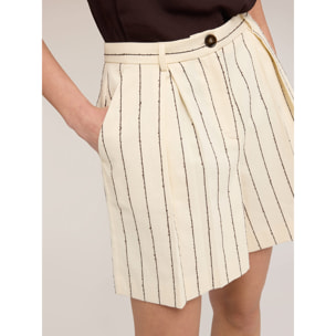 Motivi - Shorts de rayas diplomáticas The Tailoring Lab - Beige
