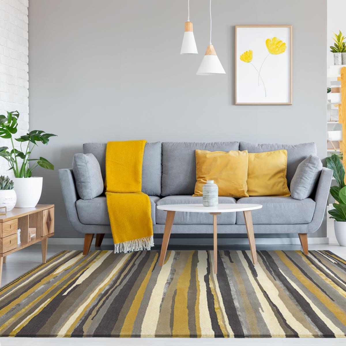 Tapis salon et chambre fait à la main en laine motif géométrique