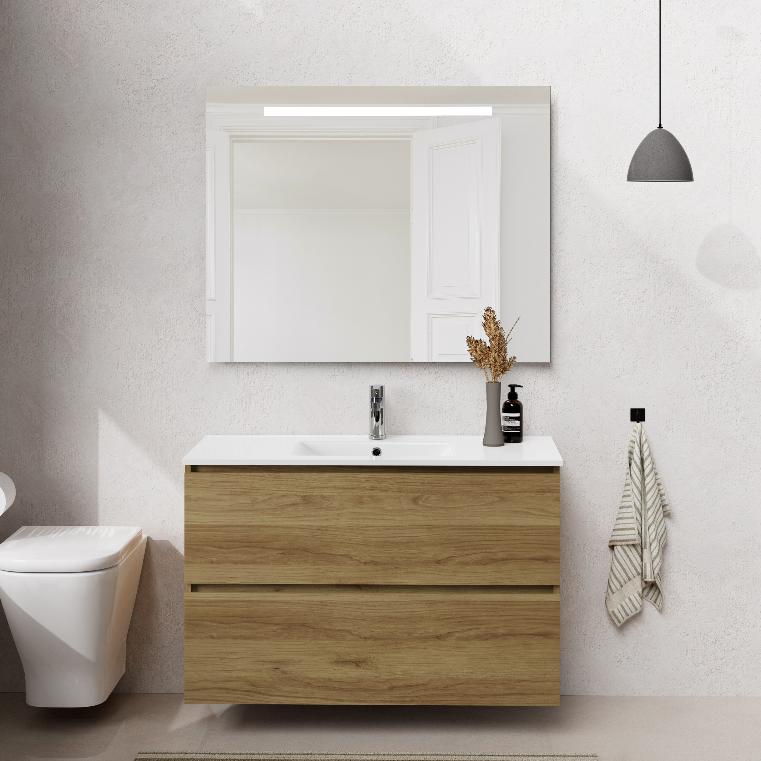 Ensemble de salle de bain SEA Alday, 100cm, Bois Teck