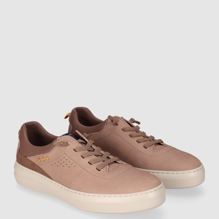 Zapatos de Piel - Taupe - Tacón: Bajo