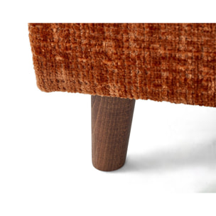 Rune - canapé panoramique d'angle gauche 7 places en velours texturé - Rouille