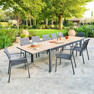 Table de jardin 12 places Evasion extensible honey graphite