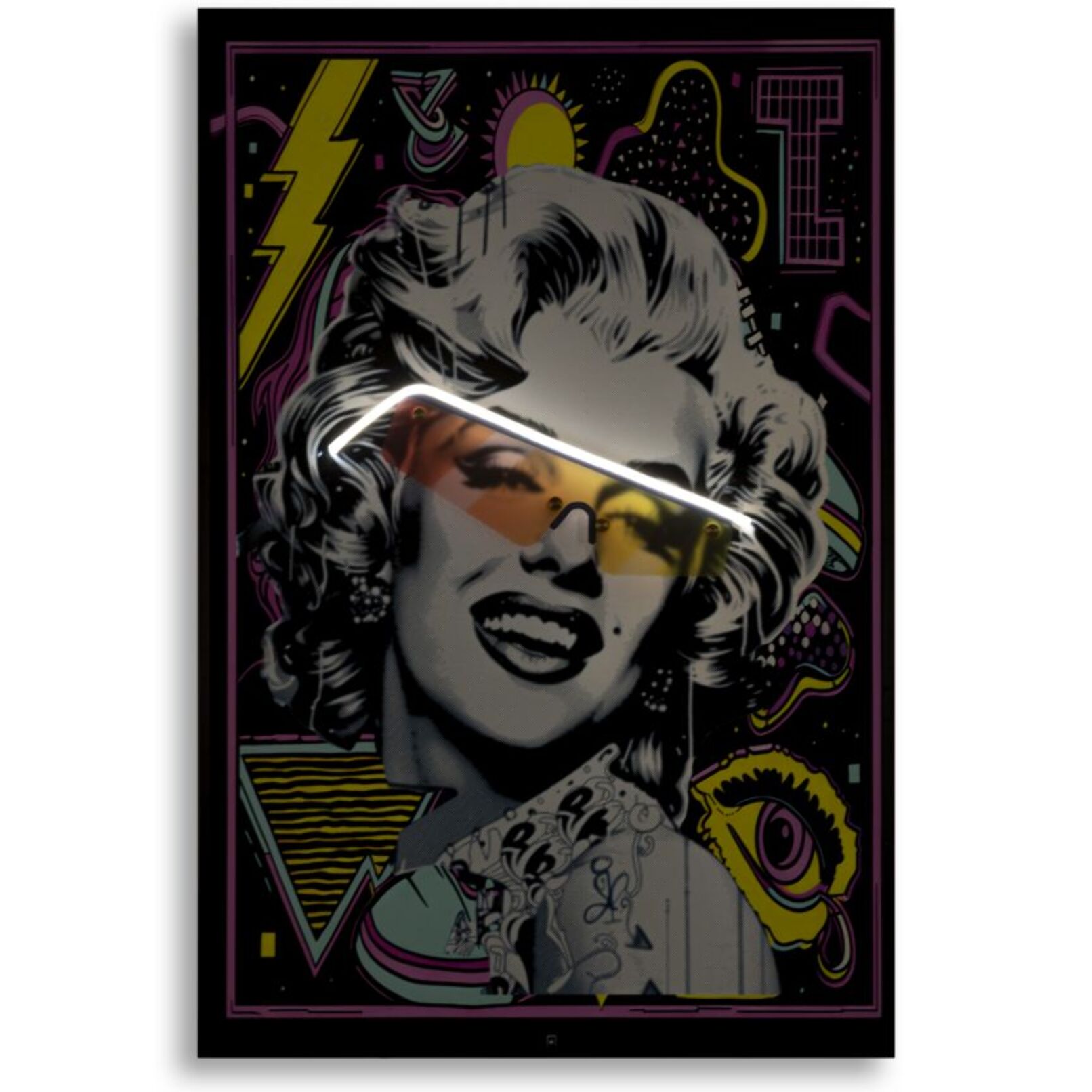 STAMPA C/LED SU TELA MARILIN CM 60X3,5X90 (APPLICAZIONE 3D ACRILICO)