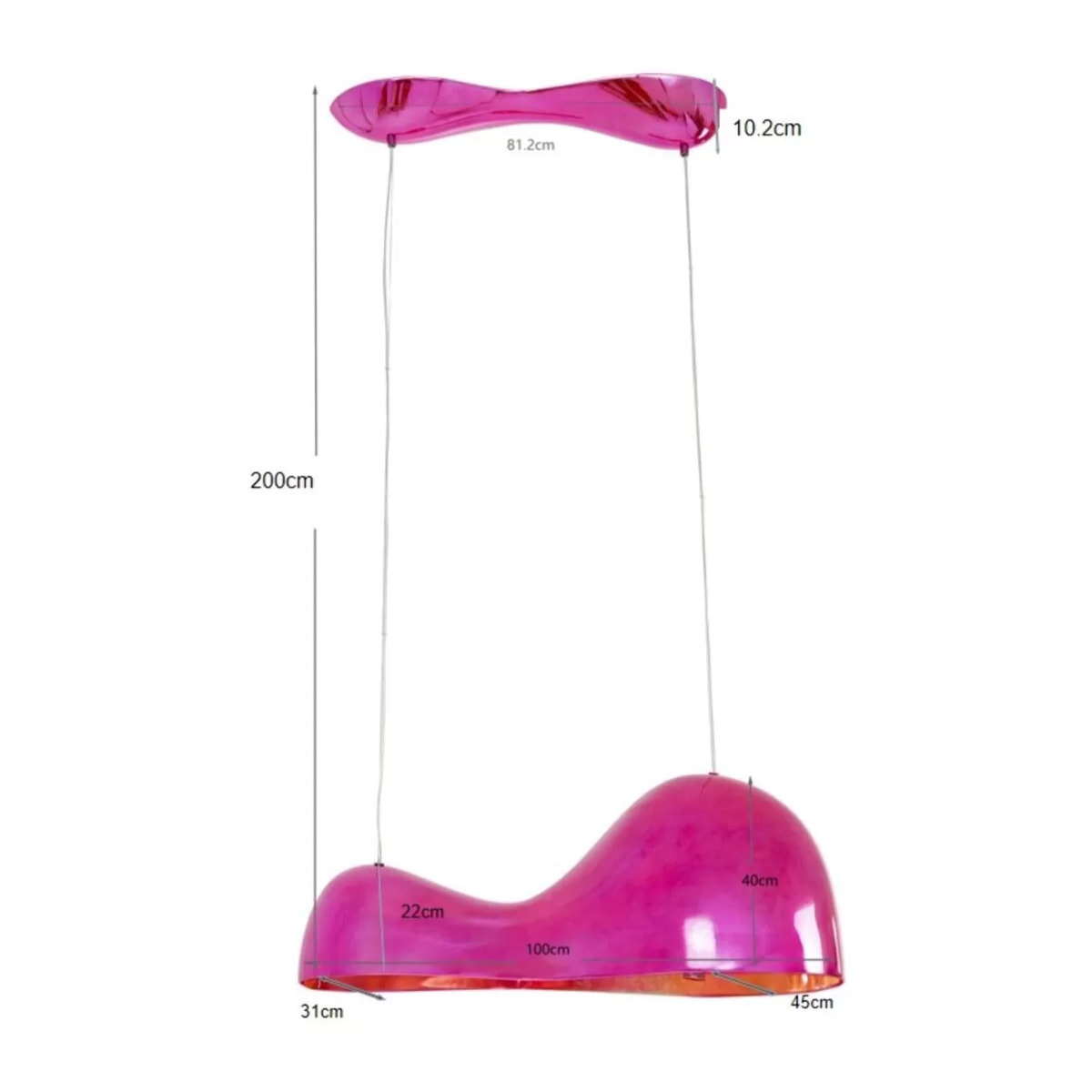 Suspension Cloud Beam Double 100cm rose Kare Design