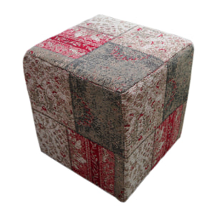 Pouf Solitaire Multicolore in Cotone Patchwork