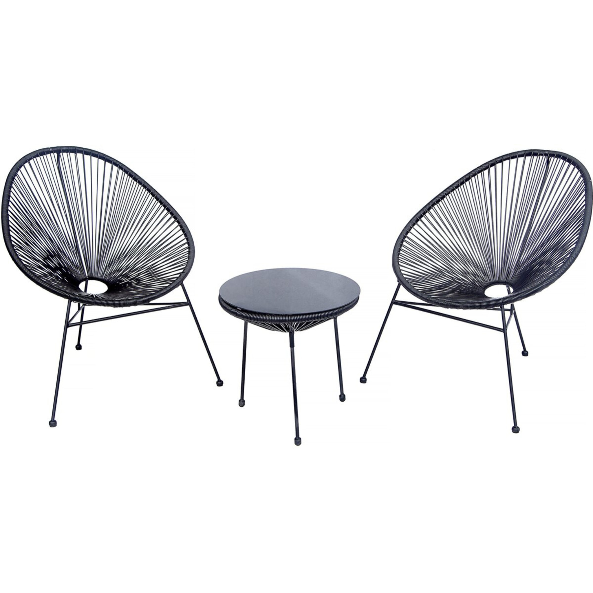 Salon de jardin acapulco en métal "Odea" - 2 places - Noir