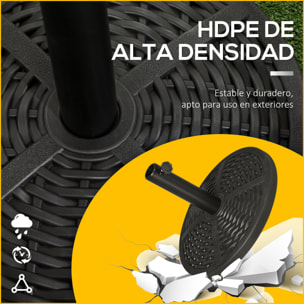 Base de Sombrilla Redonda Soporte para Parasol con Relleno de Cemento Peso 9,5 kg para Poste de Parasol de Ø38/48 mm Negro