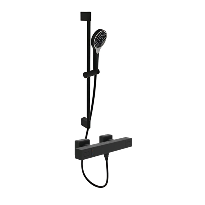 Mitigeur douche thermostatique VILLEROY ET BOCH Universal rectangle + Ensemble de douche Verve Showers 3 jets