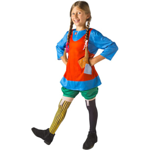 Costume Carnevale Travestimento Bambina Pippi Calzelunghe Originale