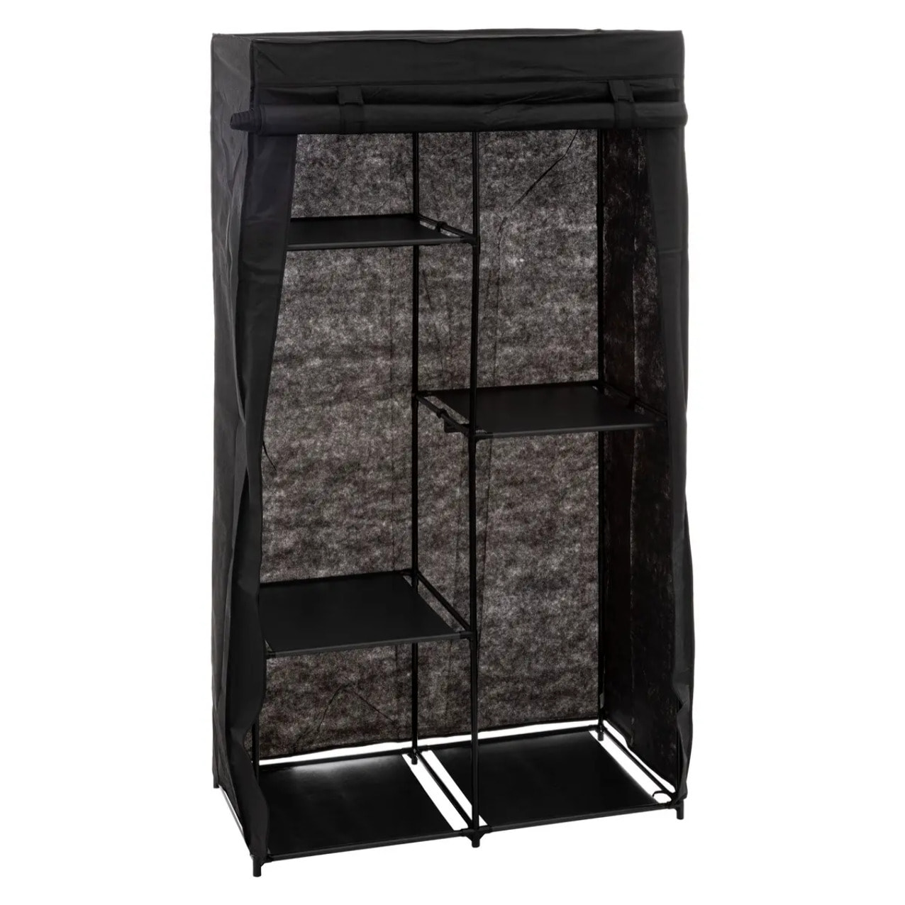 Armoire penderie modulable tissu noir