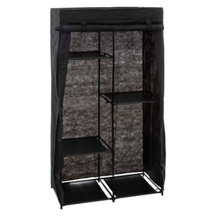 Armoire penderie modulable tissu noir