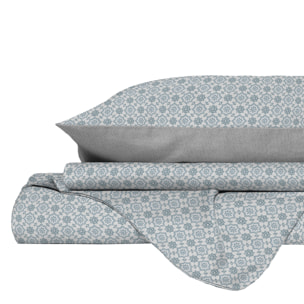 PARURE COPRIPIUMINO PRINTED COLORS, 100% Cotone, Made in Italy - FLOYD ACQUA