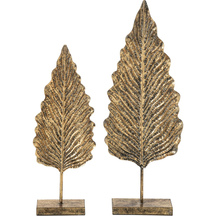 J-Line Set de 2 feuilles - fer - laiton - medium