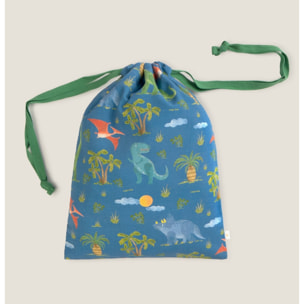 Bolsa algodón dinosaurio Dinis color azul 100% Algodón