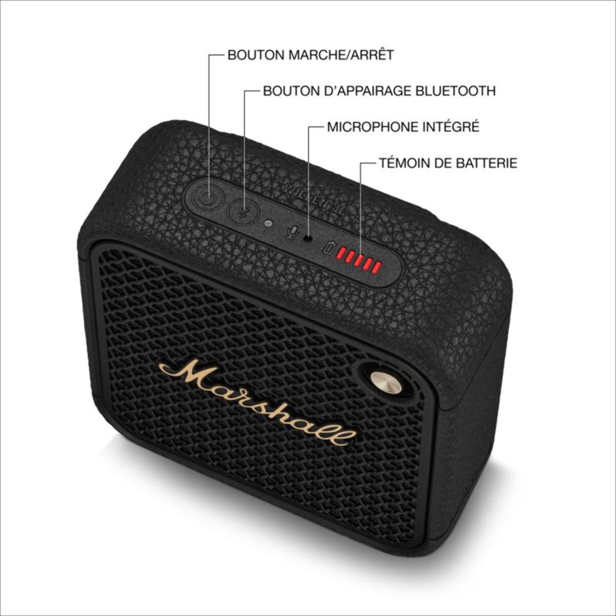 Enceinte portable MARSHALL Willen II Black & Brass - Bluetooth, étanche, autonomie 17h