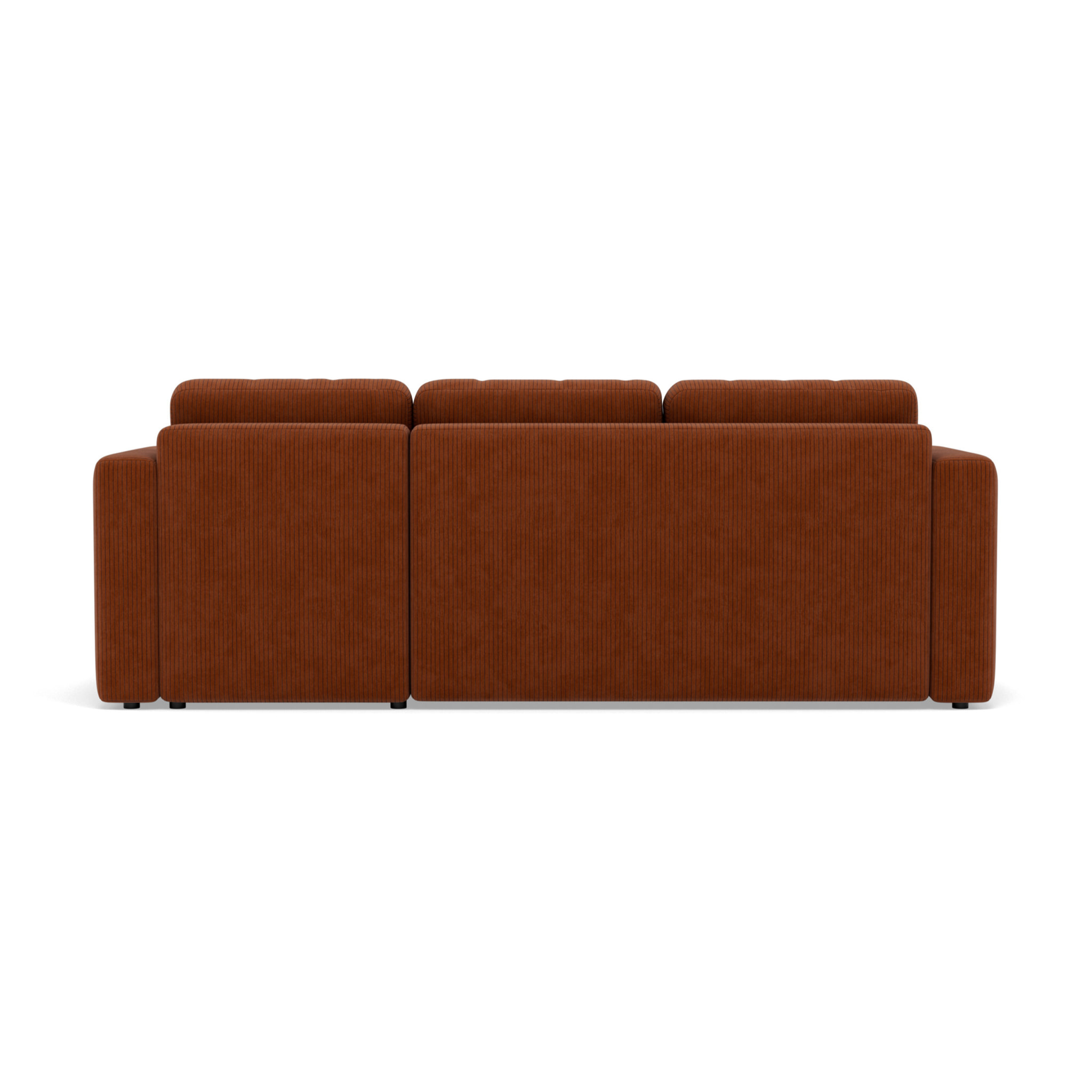 Canopy - canapé d'angle réversible 4 places convertible avec coffre en velours côtelé - Terracotta
