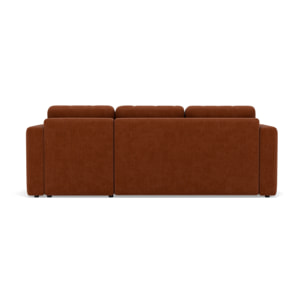 Canopy - canapé d'angle réversible 4 places convertible avec coffre en velours côtelé - Terracotta
