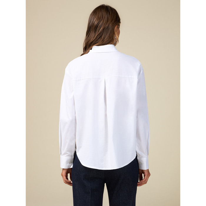 Oltre - Shirt with crystal stones - Blanco