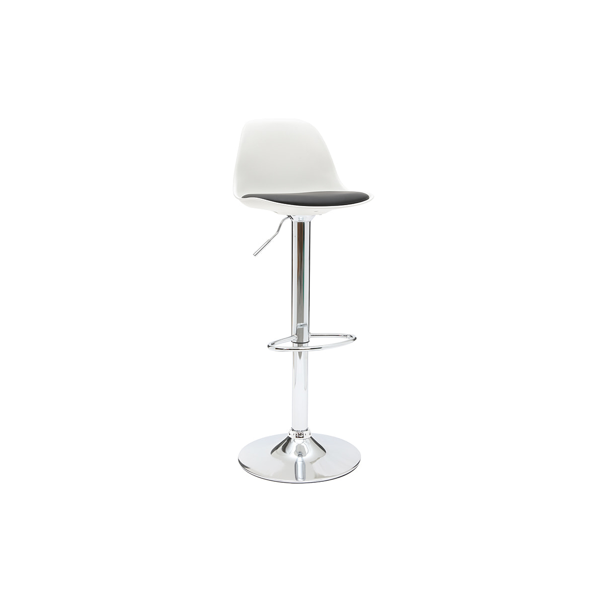 Tabourets de bar design blanc et noir (lot de 2) STEEVY