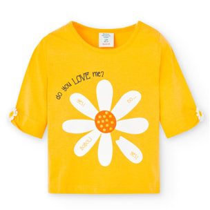 Camiseta en amarillo con manga francesa
