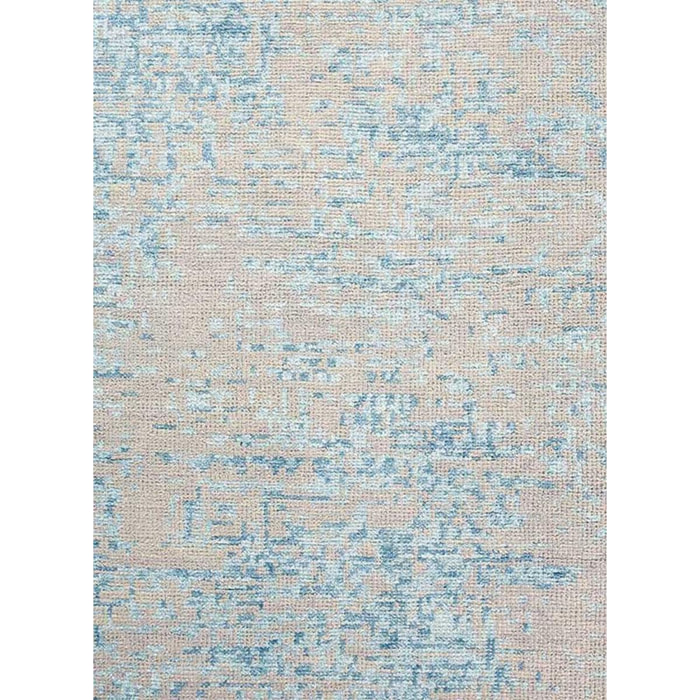 tapis salon 170x240 fait main en viscose bleu clair rectangle motif faux uni