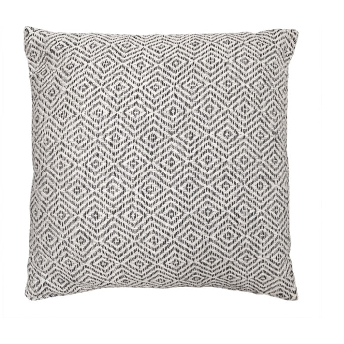 Coussin en coton brodé carré 40 x 40 cm motifs diamants - DIAMS