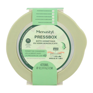 Boîte hermétique ronde verte 470ml PRESSBOX