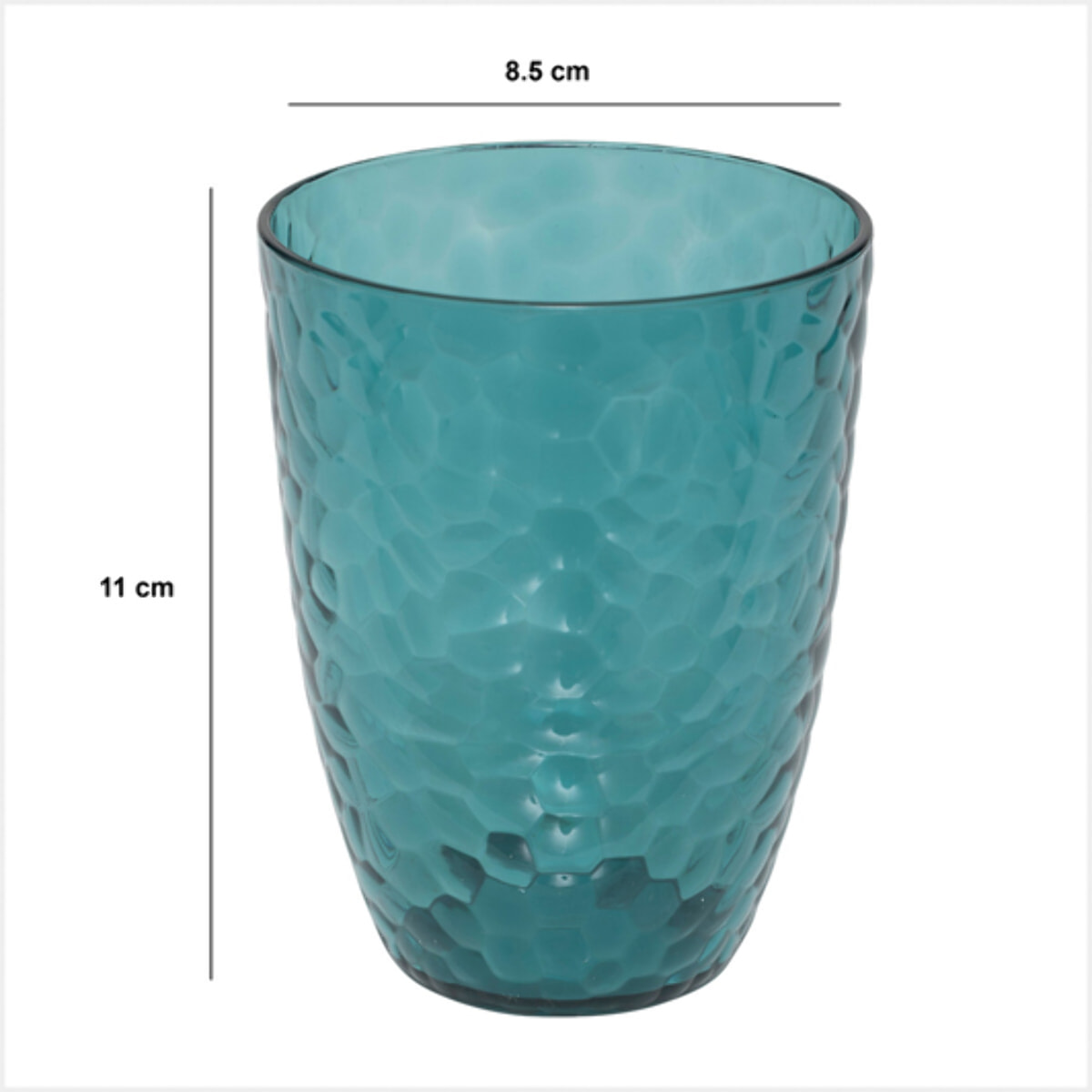 Verre à eau martelé "Estiva" bleu