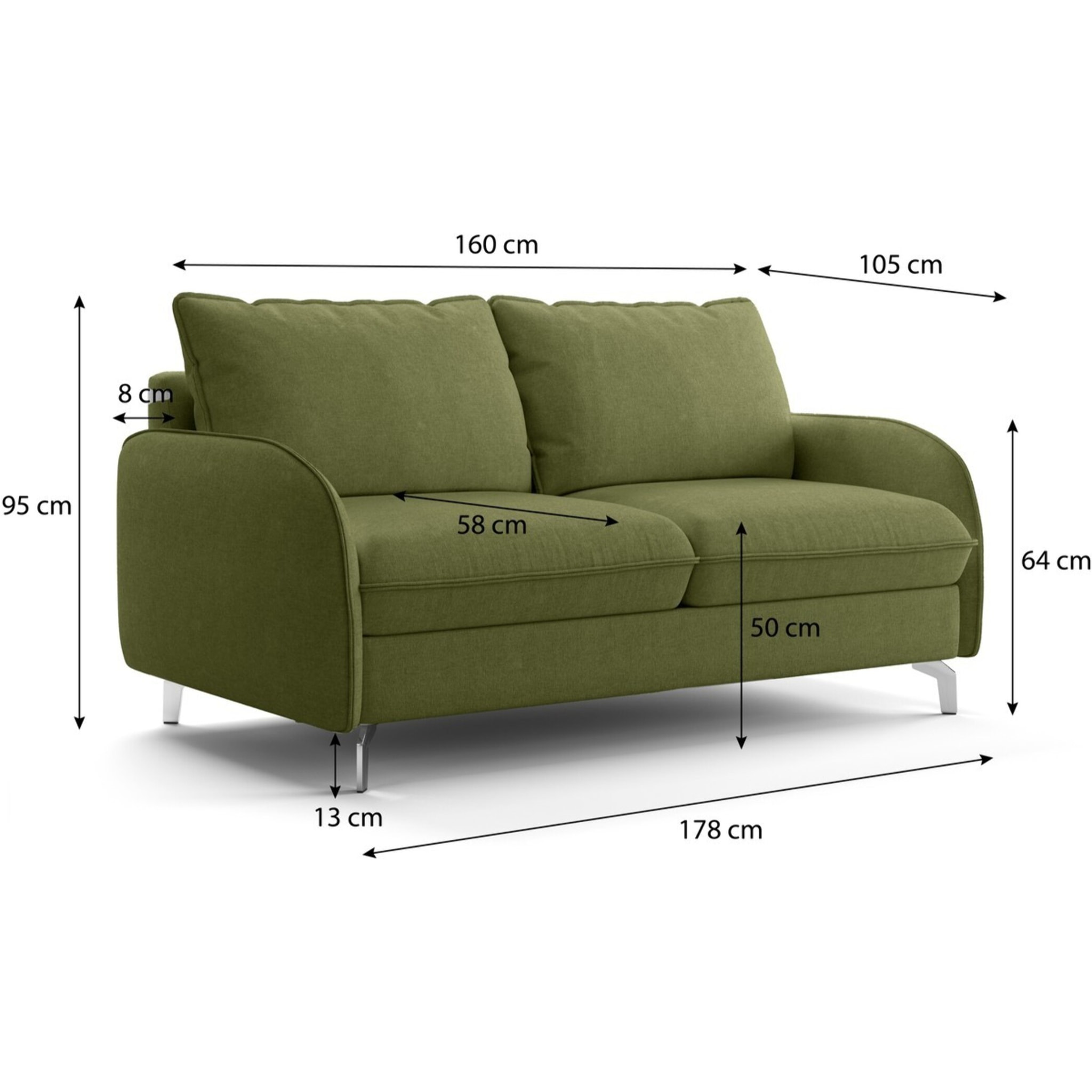 Canapé droit convertible 3 places en tissu chenille - ouverture express - NOVOLI
