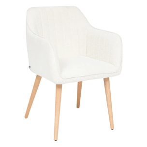Fauteuil à dîner "Visoca" bouclette blanc