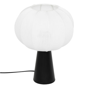 Lampe à poser métal et coton - Noir