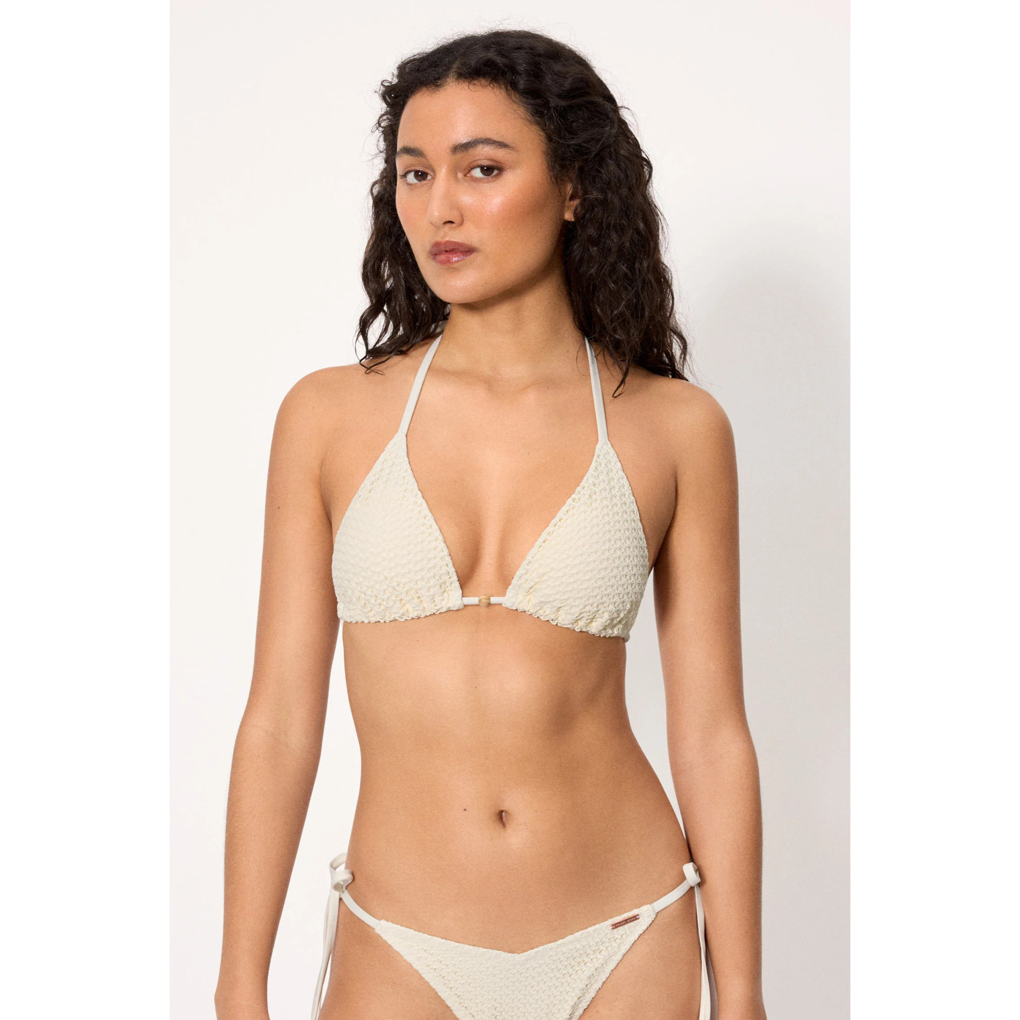 Top bikini a triangolo Beige