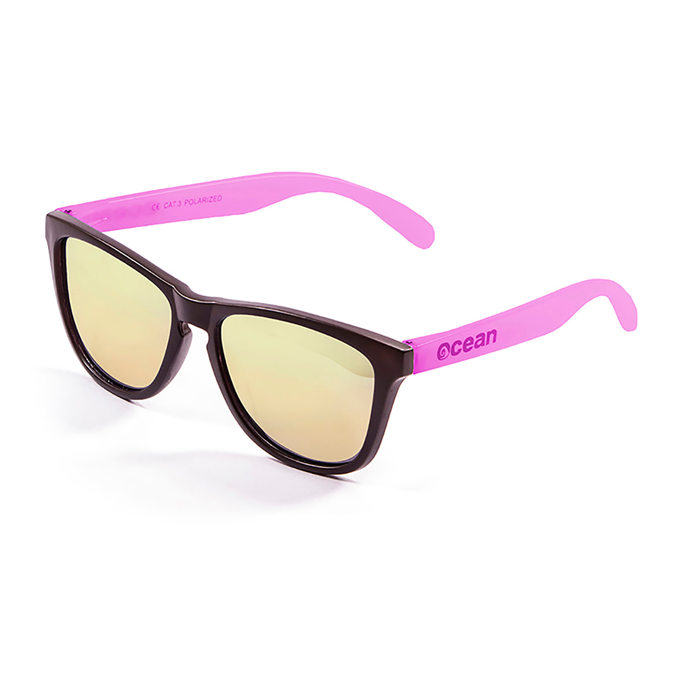 Gafas de sol OCEAN SEA - Frentes marrón chocolate+patillas rosas+lente dorado
