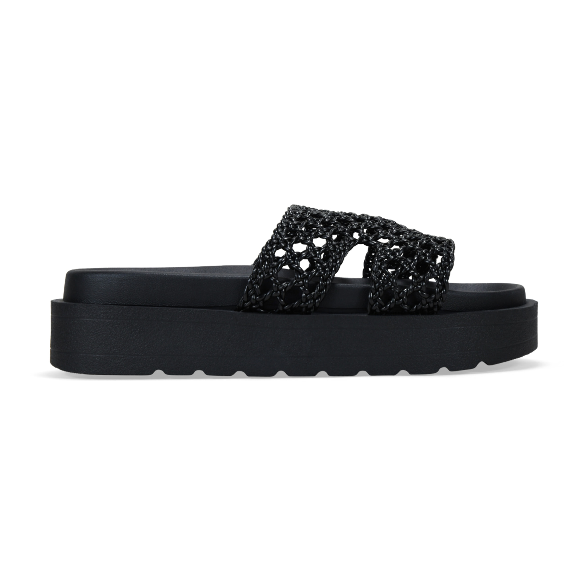 Sandalias de plataforma negras trenzadas