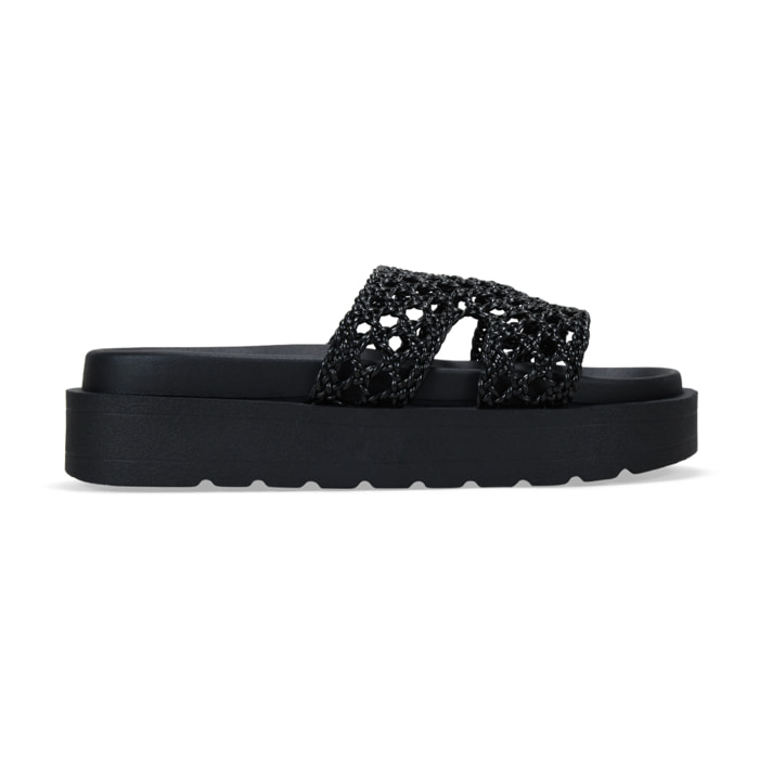 Sandalias de plataforma negras trenzadas